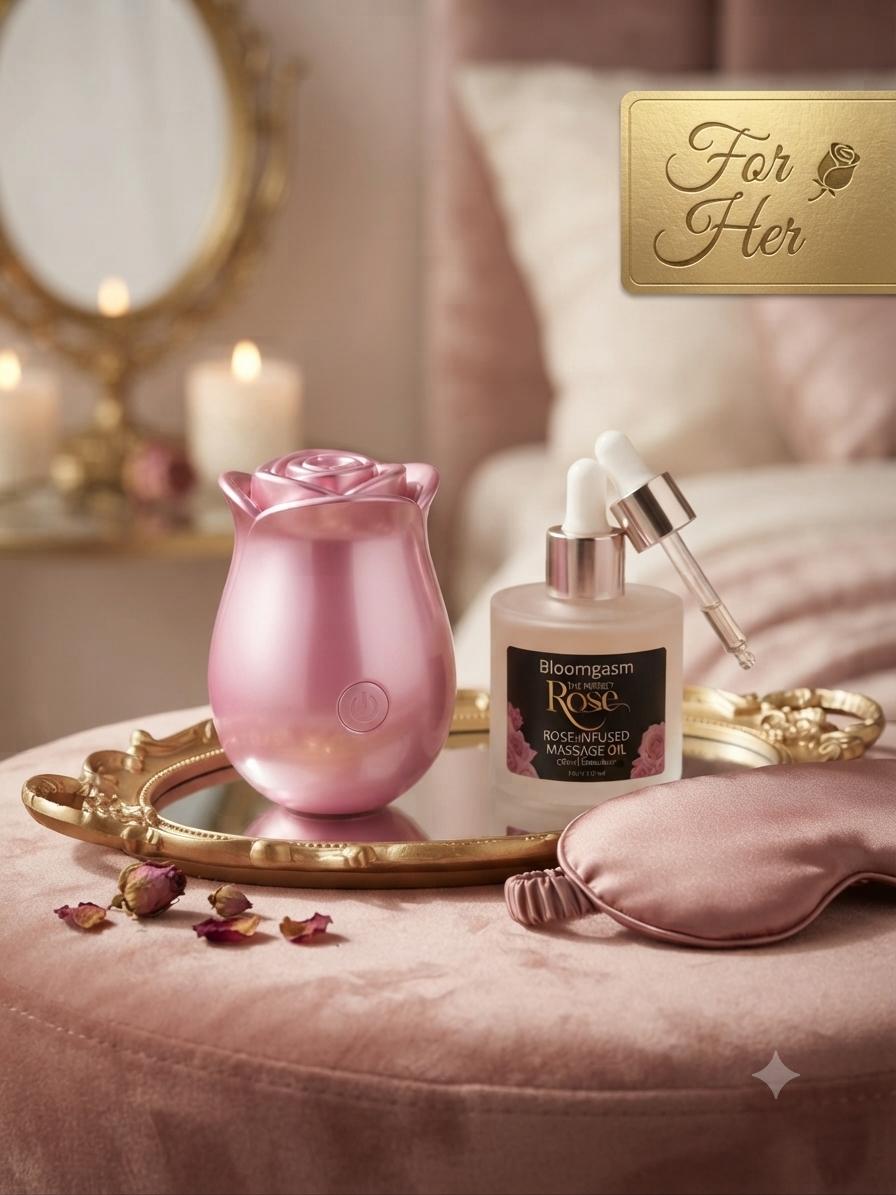 For Her — ivory, gold and champagne with rose-gold device and rose