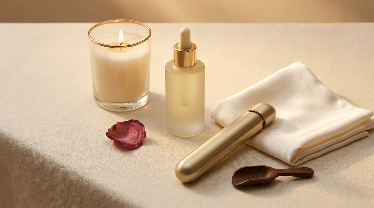 Best Sellers — gold, ivory and beige wellness essentials