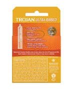 Trojan Ultra Ribbed Condoms - Box of 3