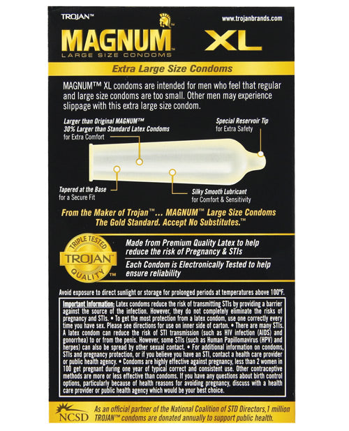 Trojan Magnum Lubricated Condoms - Box of