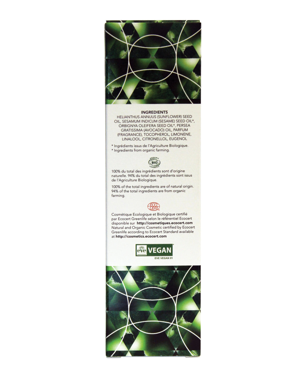 EXSENS of Paris Organic Body Oil w/Stones - Adventurine Avocado
