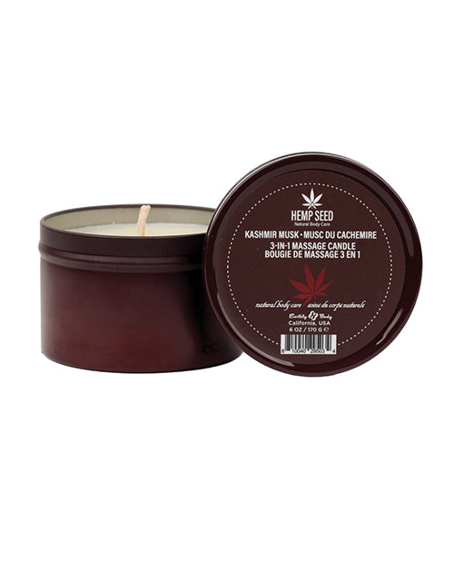 Earthly Body Suntouched Hemp Candle - Round Tin Kashmir Musk