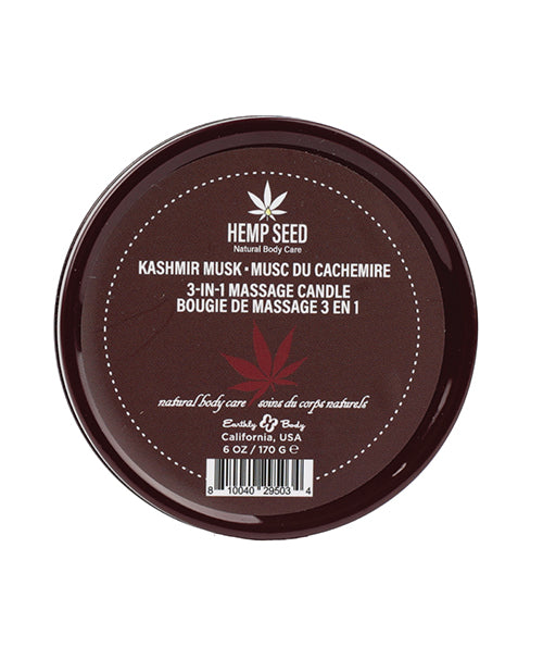 Earthly Body Suntouched Hemp Candle - Round Tin Kashmir Musk