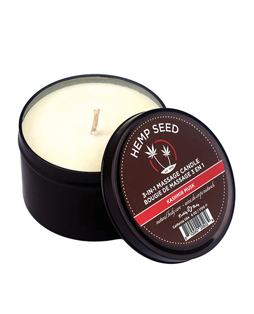 Earthly Body Suntouched Hemp Candle - Round Tin Kashmir Musk
