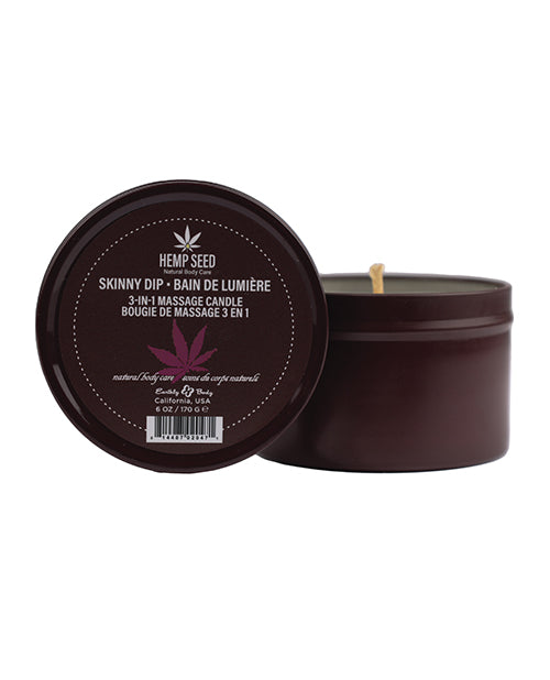 Earthly Body Suntouched Hemp Candle - Round Tin Skinny Dip