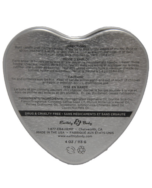 Earthly Body Suntouched Hemp Edible Candle - Heart Tin Strawberry