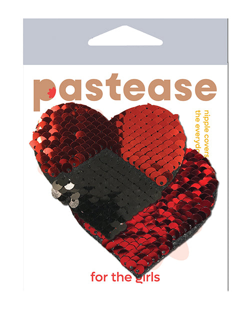 Pastease Color Changing Flip Sequins Hearts - Red/Black