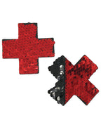 Pastease Color Changing Flip Sequins Cross - Red/Black