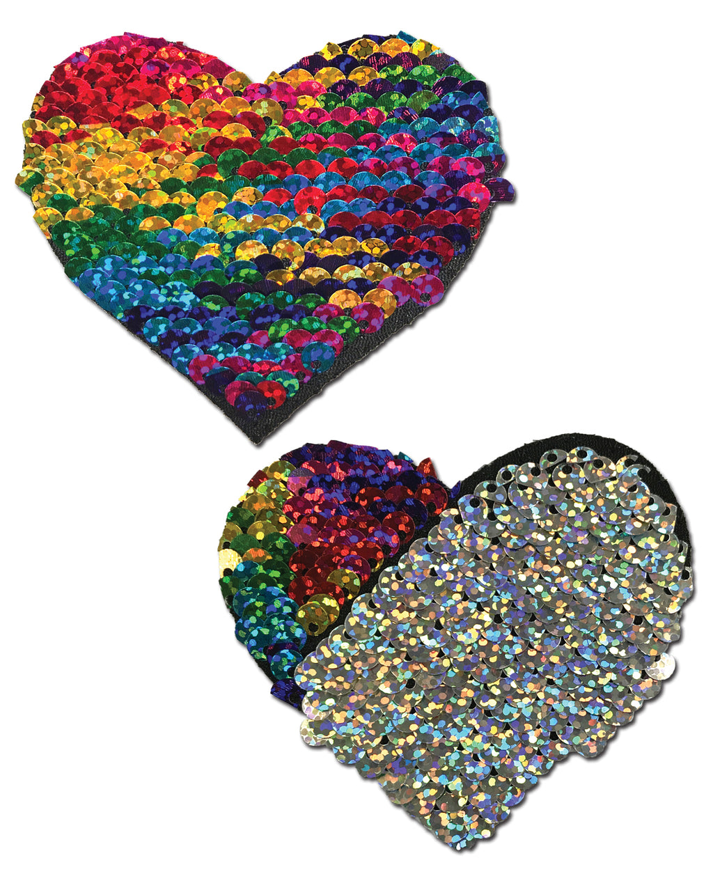Pastease Color Changing Flip Sequins Heart - Rainbow