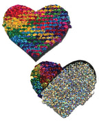 Pastease Color Changing Flip Sequins Heart - Rainbow