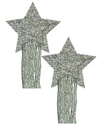 Pastease Glitter Tassle Stars - Silver