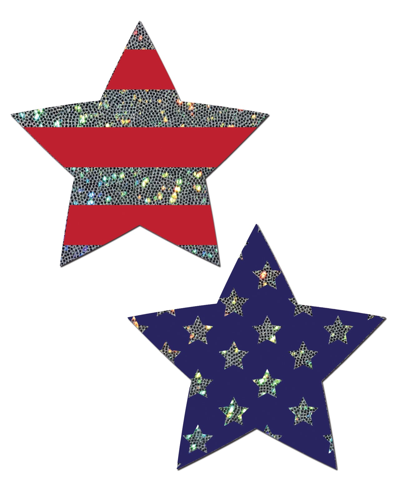 Pastease Glitter Patriotic Star - Red/Blue