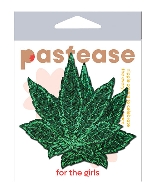 Pastease Glitter Marijuana Leafs - Green