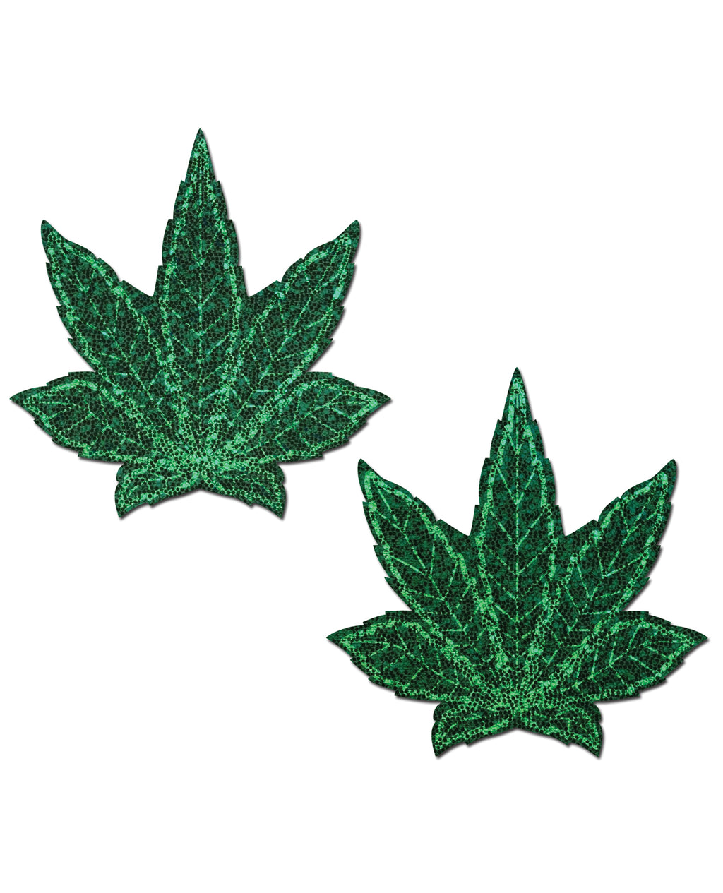 Pastease Glitter Marijuana Leafs - Green