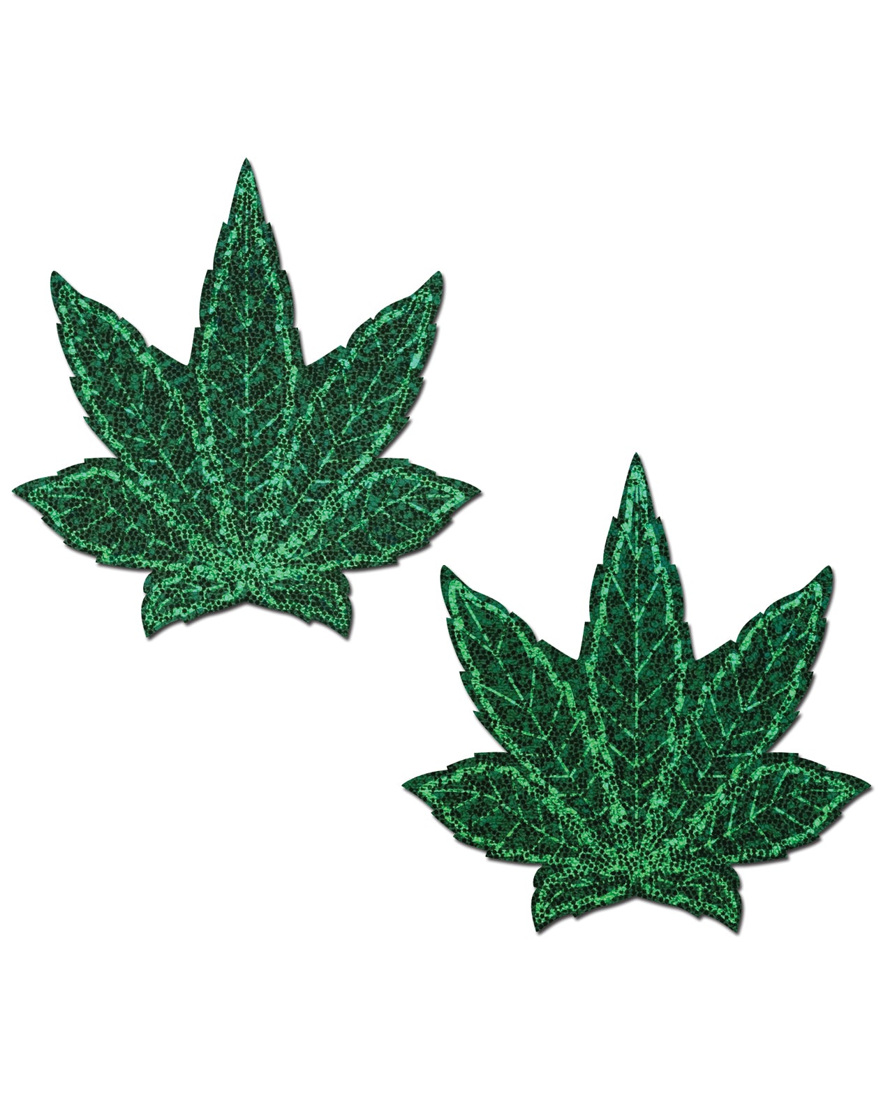 Pastease Glitter Marijuana Leafs - Green
