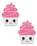 Pastease Cupcake Glittery Frosting Nipple Pastie - White