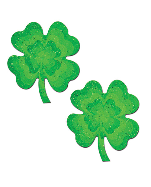 Pastease Four Leaf Clover Glitter Velvet Pumping Shamrock - Green O/S