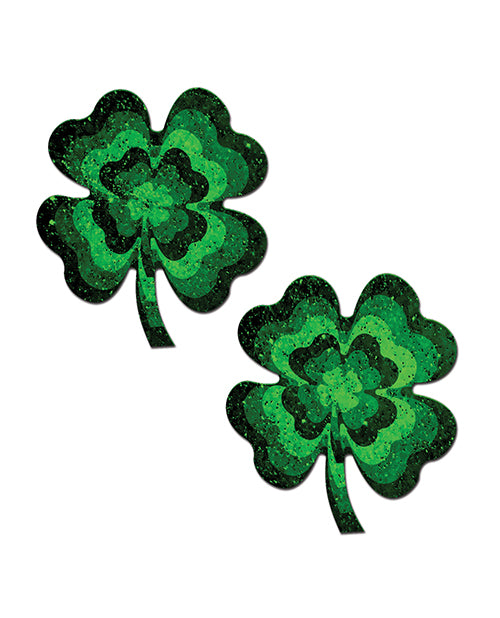 Pastease Four Leaf Clover Glitter Velvet Pumping Shamrock - Green O/S