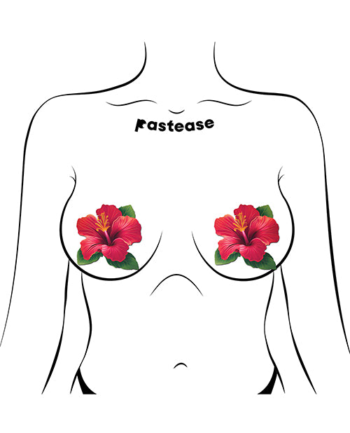 Pastease Tropical Vibrant Hawaiian Hibiscus Botanical Flower - Red O/S