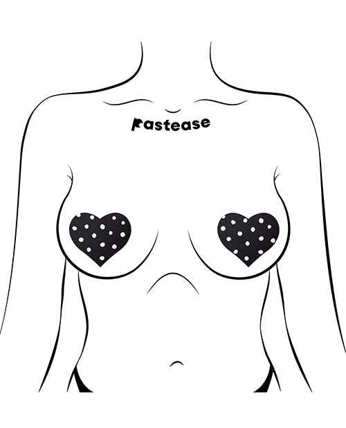 Pastease Heart w/Polka Dot - White/Black O/S