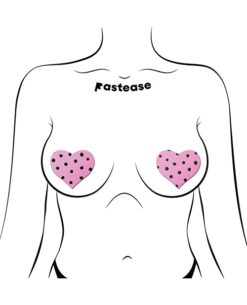 Pastease Heart w/Polka Dot - Pink/Black O/S