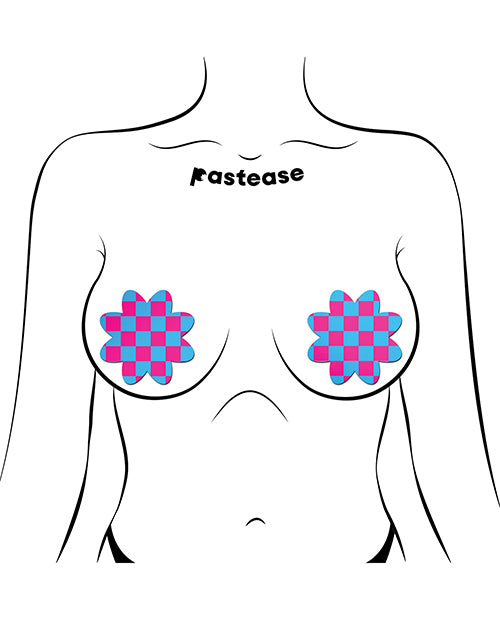 Pastease Neon Checkered Petal - Pink/Blue O/S