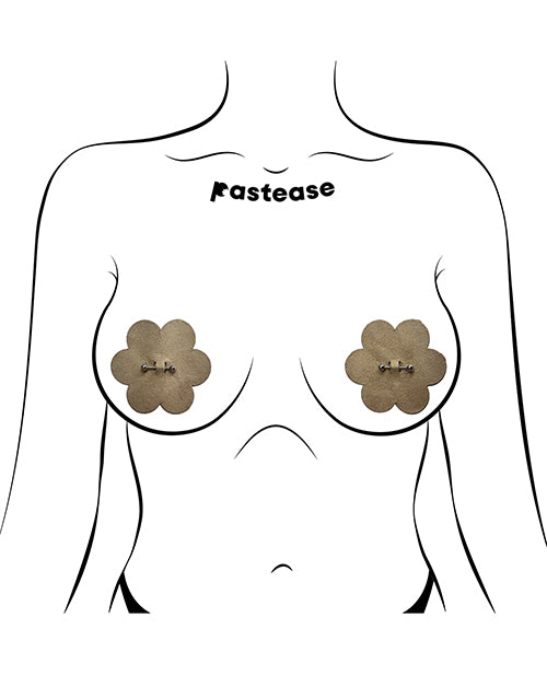 Pastease Pierced Flower Breast Petal w/Barbell Piercing - Nude