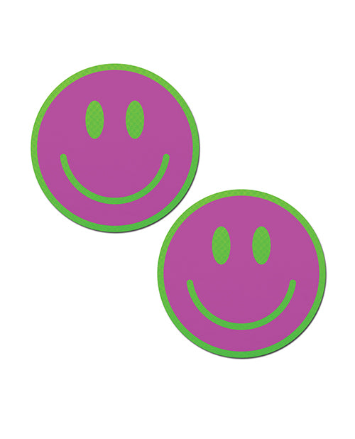 Pastease Neon Green Glow - in - the - Dark Smiley Face - Pink