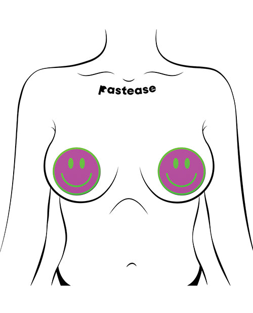 Pastease Neon Green Glow - in - the - Dark Smiley Face - Pink