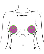 Pastease Neon Green Glow - in - the - Dark Smiley Face - Pink