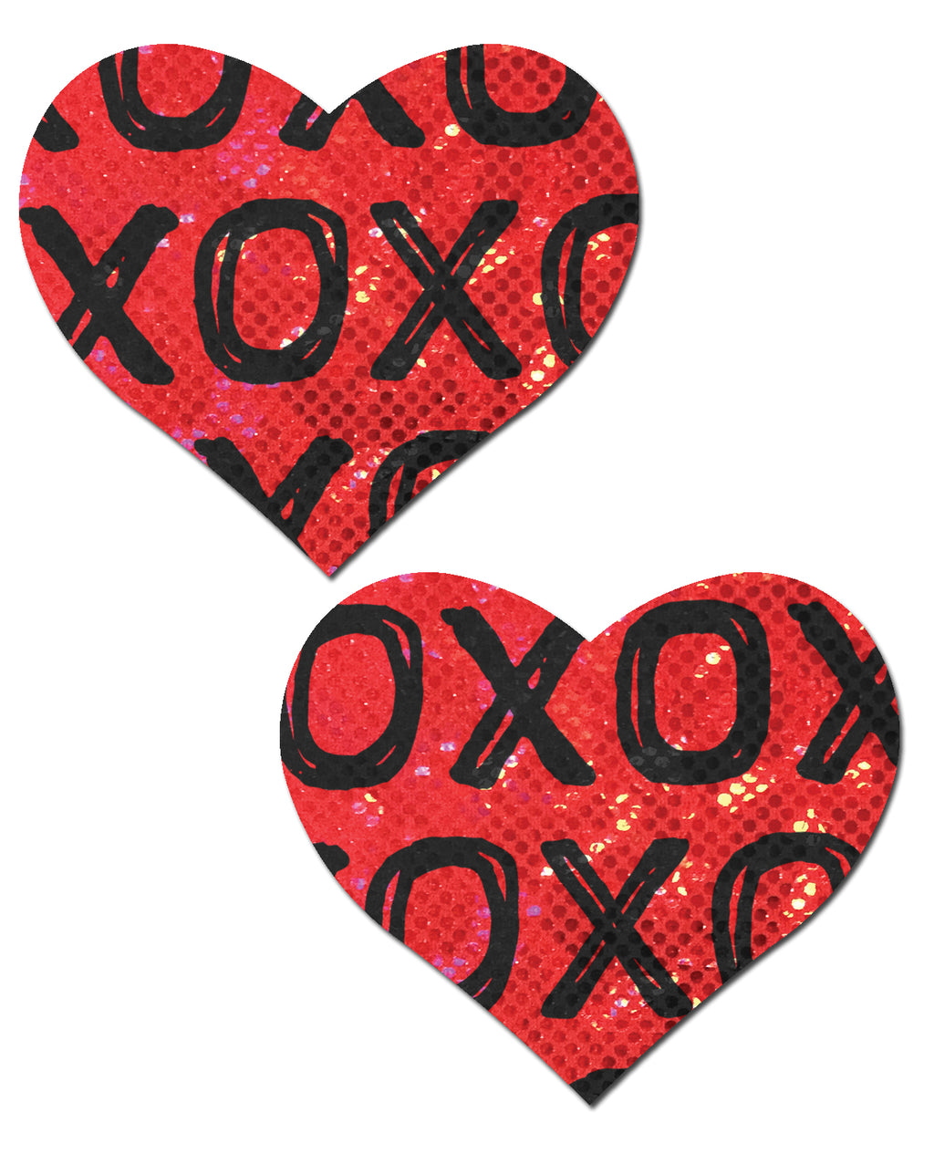 Pastease Glitter XOXO Heart - Red/Black