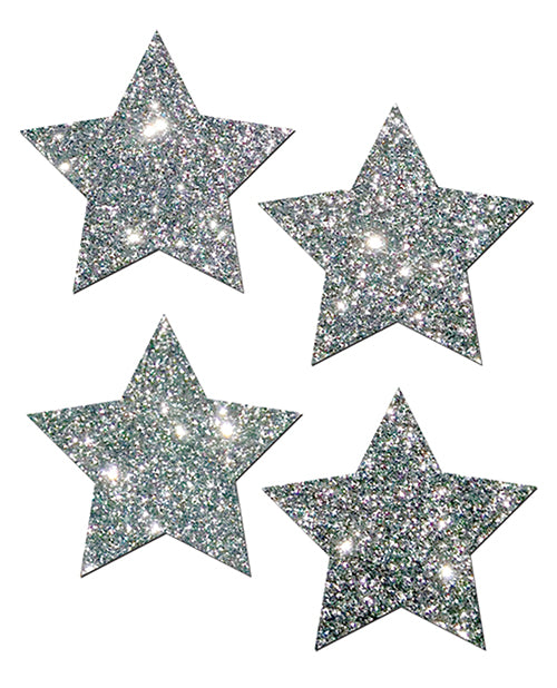 Pastease Petites Glitter Star - Silver Pack of 2 Pair