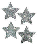 Pastease Petites Glitter Star - Silver Pack of 2 Pair