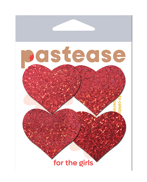 Pastease Premium Petites Glitter Heart - Red Pack of 2 Pair