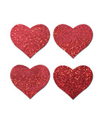 Pastease Premium Petites Glitter Heart - Red Pack of 2 Pair