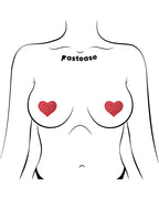 Pastease Premium Petites Glitter Heart - Red Pack of 2 Pair