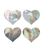 Pastease Premium Petites Holographic Heart - Silver Pack of 2 Pair