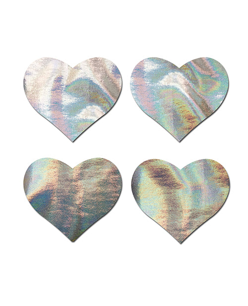 Pastease Premium Petites Holographic Heart - Silver Pack of 2 Pair