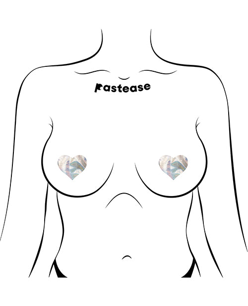 Pastease Premium Petites Holographic Heart - Silver Pack of 2 Pair