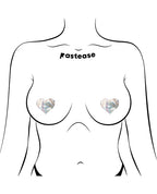 Pastease Premium Petites Holographic Heart - Silver Pack of 2 Pair