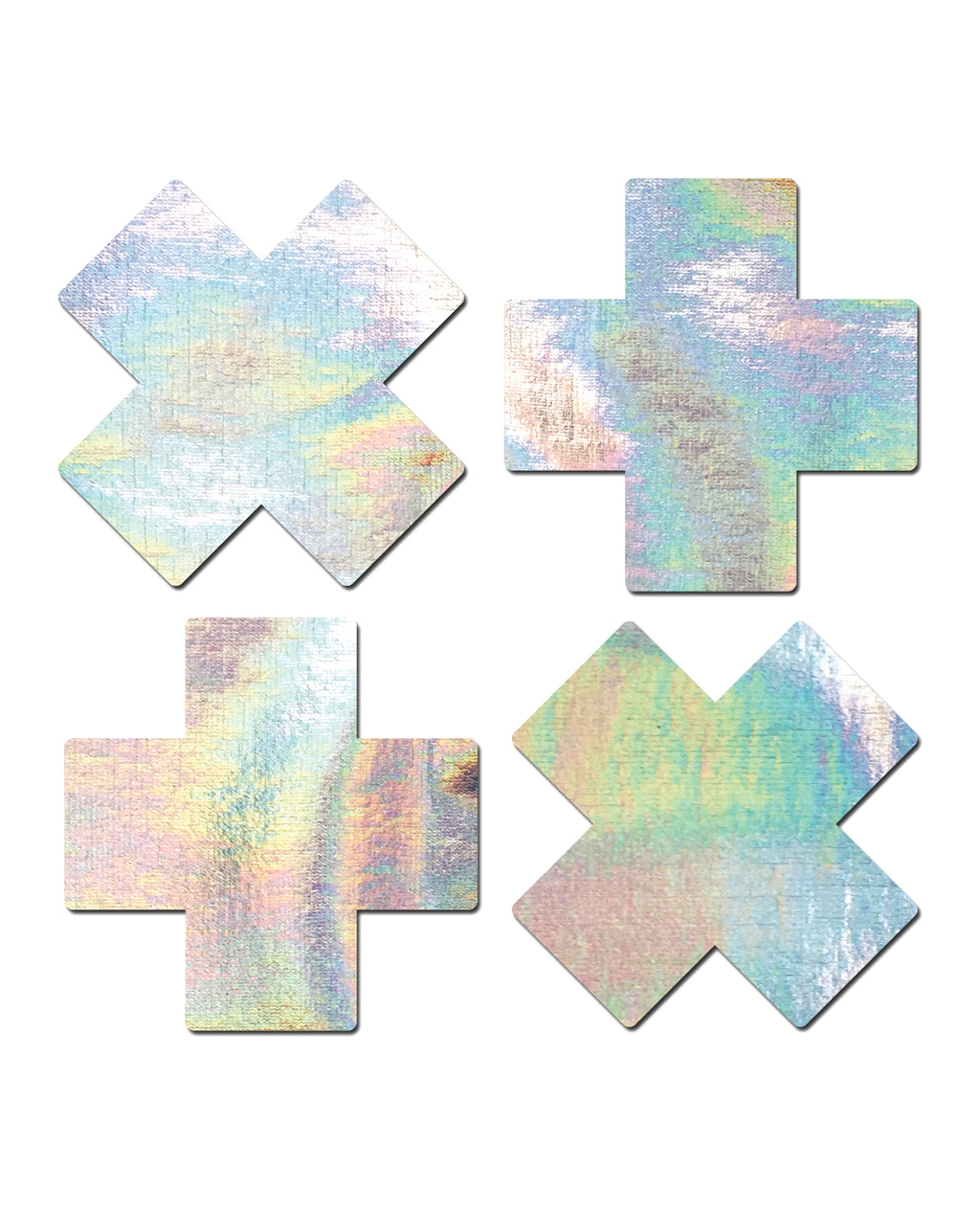 Pastease Premium Petites Holographic X - Silver Pack of 2 Pair