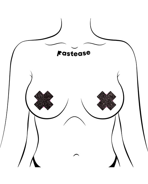 Pastease Premium Petites Sparkle X - Black Pack of 2 Pair