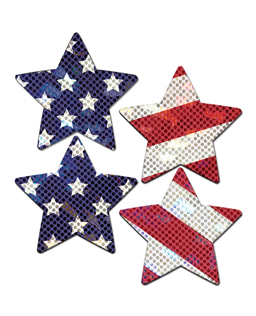 Pastease Premium Petites Glittering Stars & Stripes - Red/White/Blue