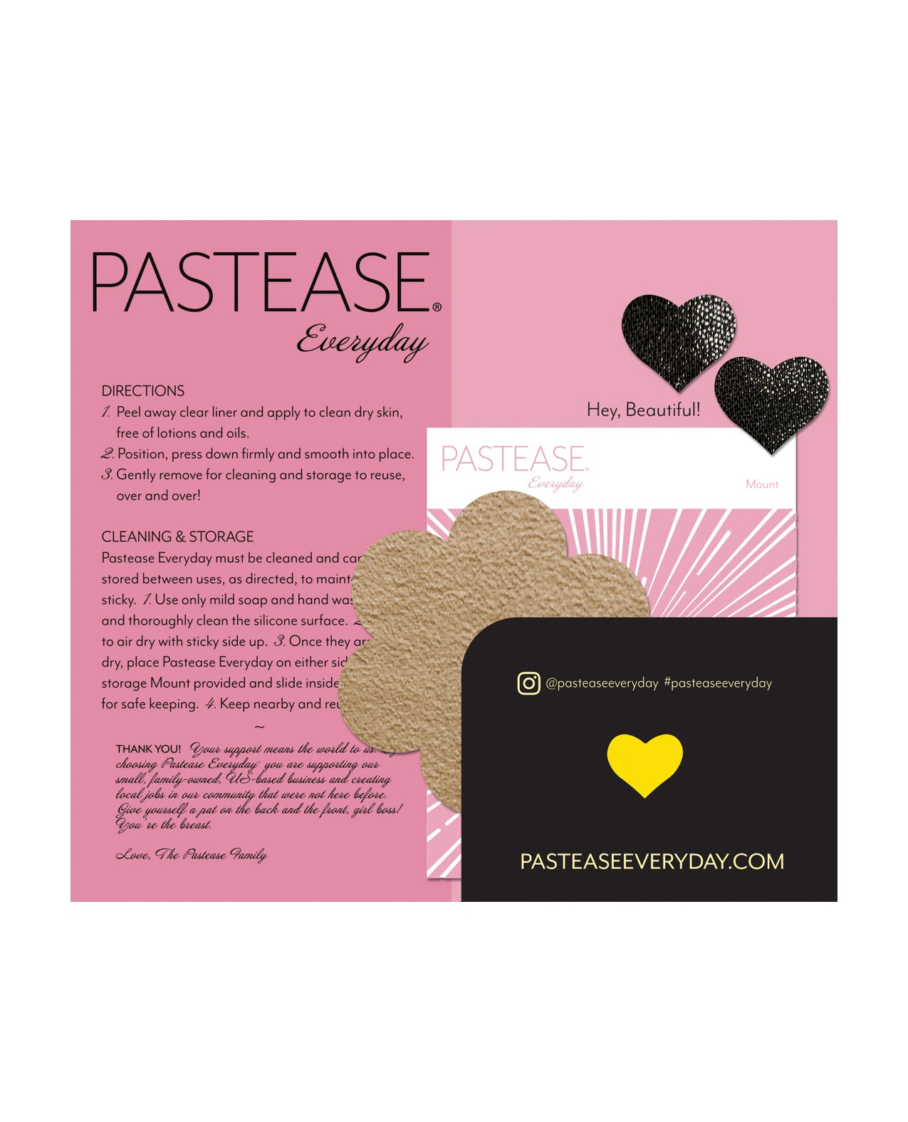 Pastease Reusable Suede Flower - Cream