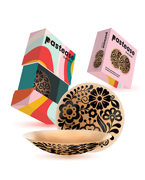Pastease HALOS Silicone Floral Nipple Covers w/Travel Box - Bloom A - C Cup 10 or More Uses