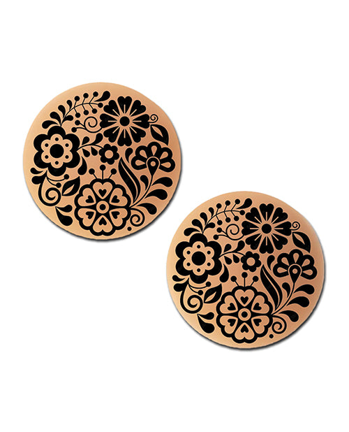 Pastease HALOS Silicone Floral Nipple Covers w/Travel Box - Bloom A - C Cup 10 or More Uses