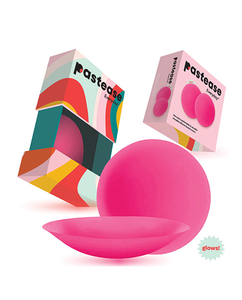 Pastease HALOS Silicone Nipple Covers w/Travel Box - Neon Pink A - C Cup 10 or More Uses
