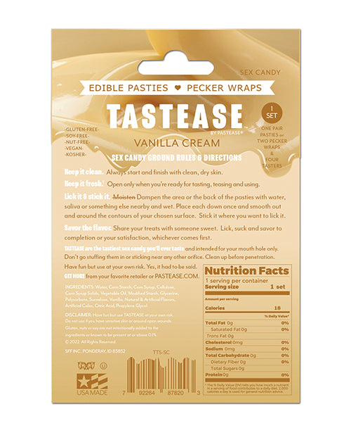 Pastease Tastease TEdible Pasties & Pecker Wraps - Sweet Cream