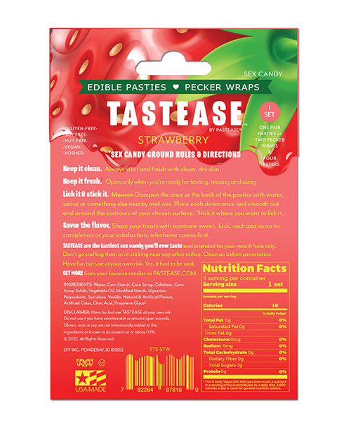 Pastease Tastease Edible Pasties & Pecker Wraps - Strawberry