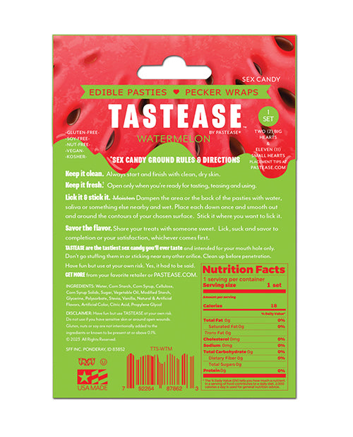 Pastease Tastease Edible Pasties & Pecker Wraps - Watermelon